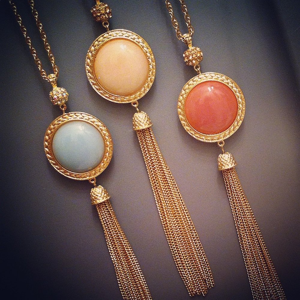 Tassel Pendant Necklace & Earring Set